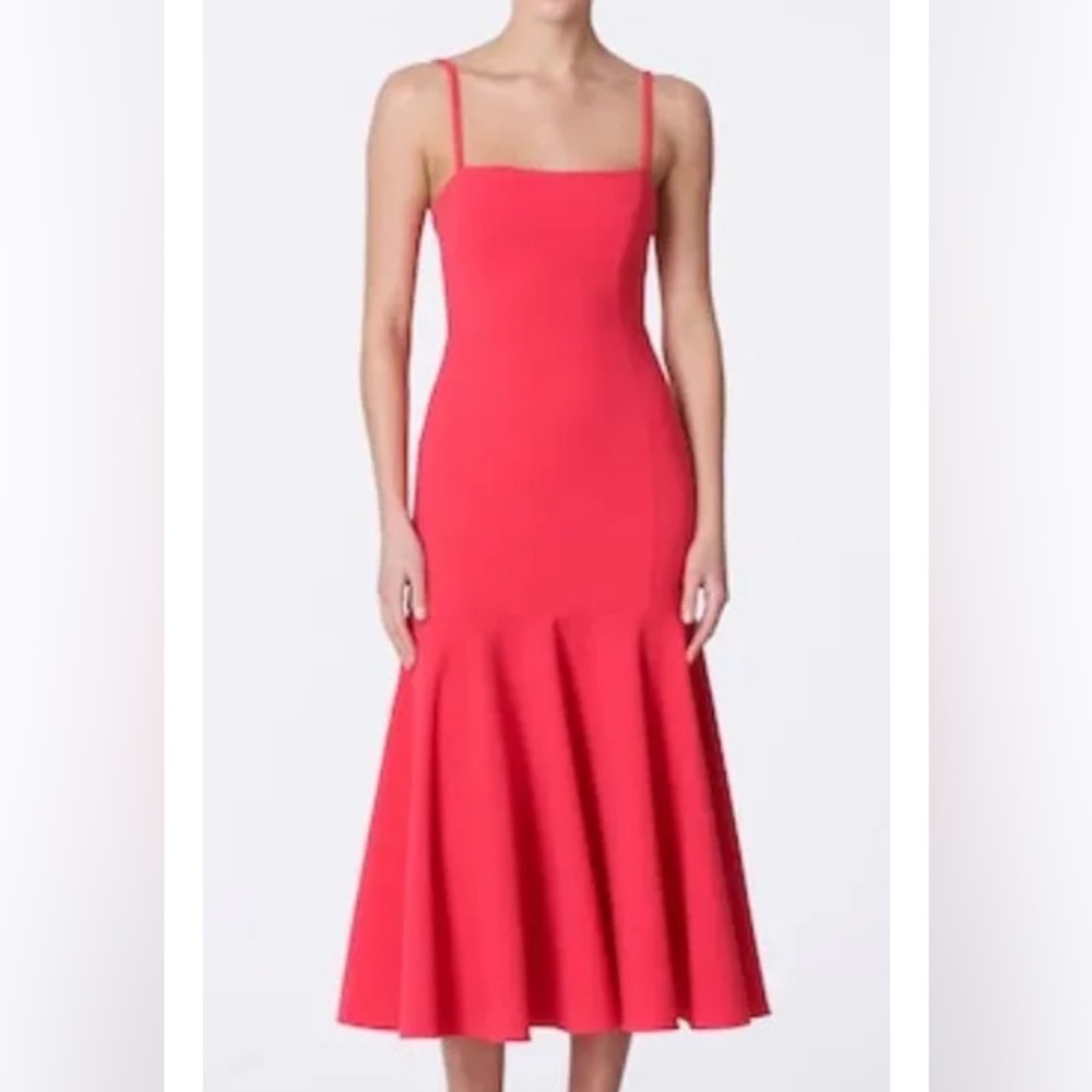 Carolina Herrera Spaghetti Strap A Line Dress Chili Red -New Homecoming dress! - Picture 3 of 6
